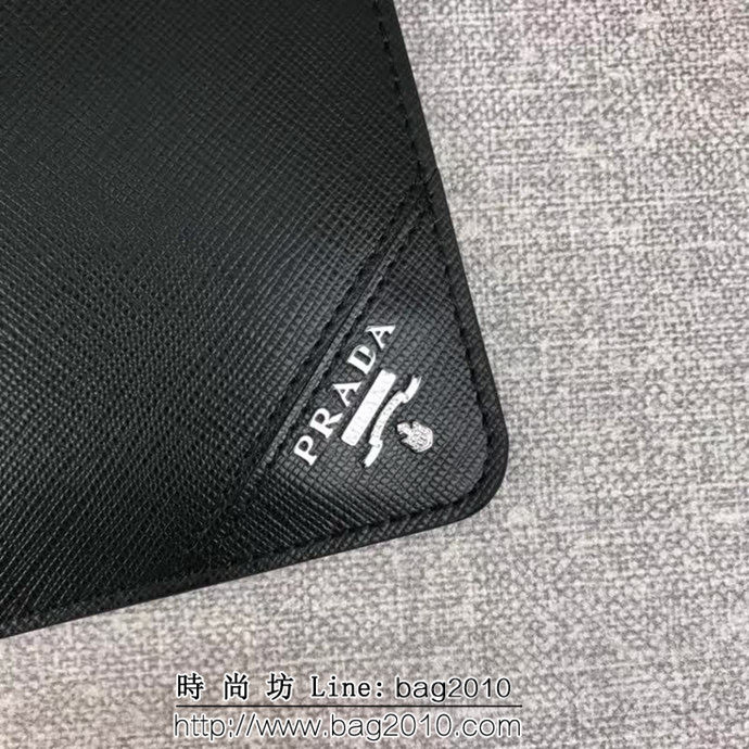 PRADA普拉達 官網同步 專櫃最新款 頂級原單十字紋牛皮 男士手包 2NG005 DD1934